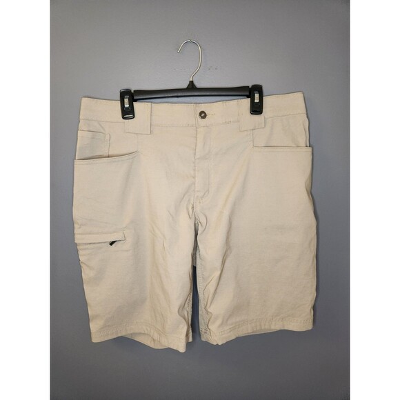 Duluth Flex Dry On The Fly Shorts Men's 36 Beige Standard Fit 11" Cargo Stretch - Picture 1 of 6